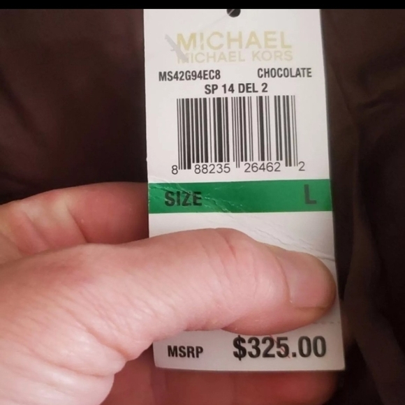 Michael Michael Kors Trench Coat Chocolate Zebra Stud Belt Midi Fall Designer - Picture 2 of 16